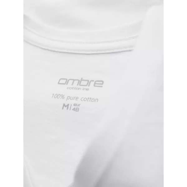  Muška majica kratkih rukava OMBRE OM-TSBS-0281 BIJELA/PJEŠČANA/MORNARSKA 