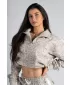 Trenirka s patentnim zatvaračem i uzorkom leoparda NEBBIA PRIMAL 866 KREM LEOPARD