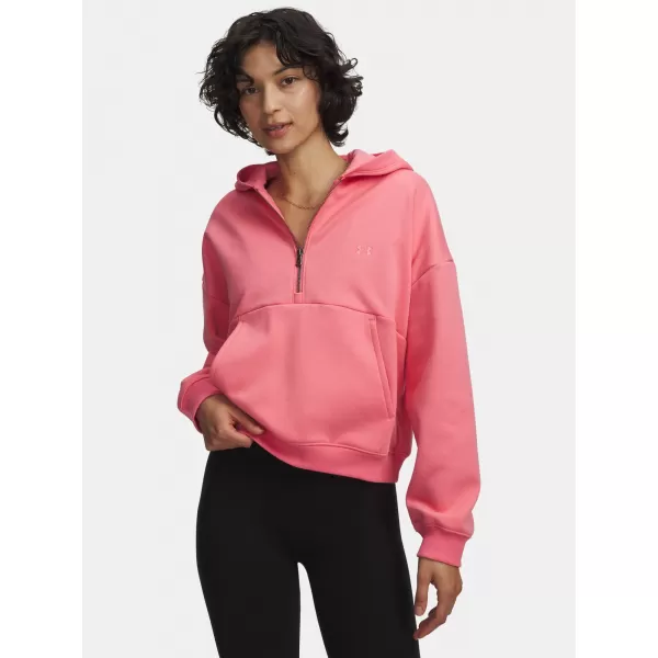  Ženski sweatshirt UNDER ARMOUR ICON FLEECE HZ HOODIE 6012843-600 RUŽIČASTA 