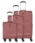 Set kofera TRAVELITE Kick Off 4w S, M exp, L exp RUŽA