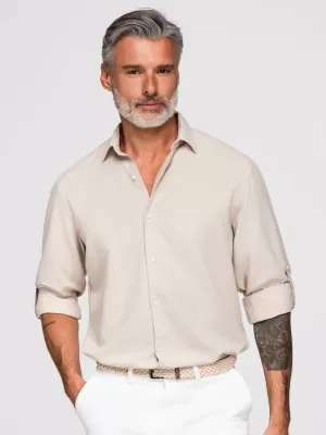Muška košulja OMBRE OM-SHCS-0190 BEŽ