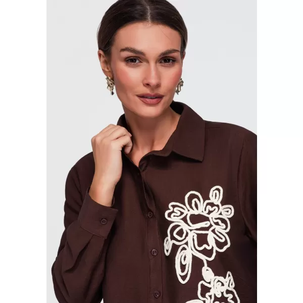  Ženska košulja OMBRE OW-SH-E0073 SMEĐA 