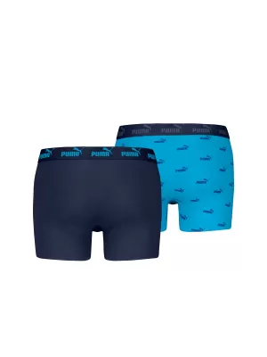 Muške bokserice PUMA ELEMENTS MEN LOGO PRINT BOXERS 2P 93875401 PLAVA KOMBINACIJA