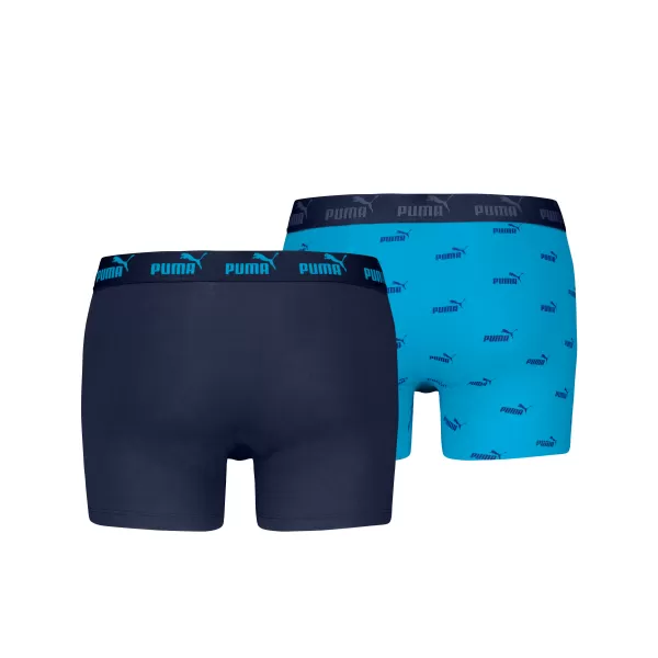  Muške bokserice PUMA ELEMENTS MEN LOGO PRINT BOXERS 2P 93875401 PLAVA KOMBINACIJA 