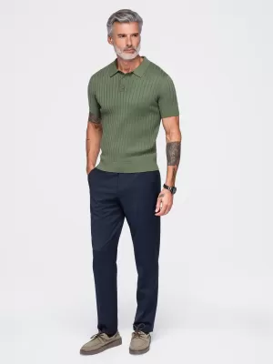 Muška polo majica OMBRE OM-POSS-0180 MASLINA