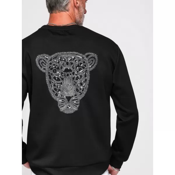  Muški sweatshirt OMBRE OM-SSNZ-0274 CRNA 