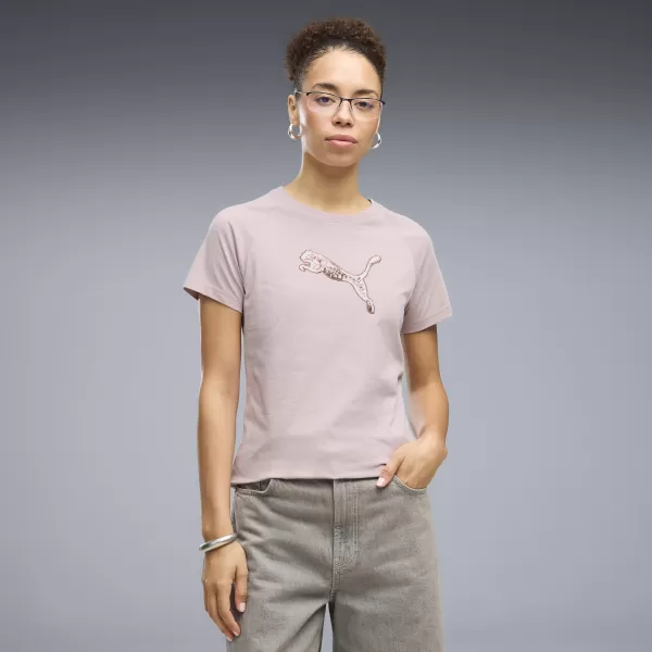  Ženska majica kratkih rukava PUMA ESS SEQUINS TEE 69457649 MAGLOVITO RUŽIČASTA 