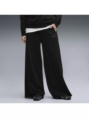 Ženske hlače PUMA CLASS RELAXED WIDE LEG PANTS 69401301 PUMA CRNA