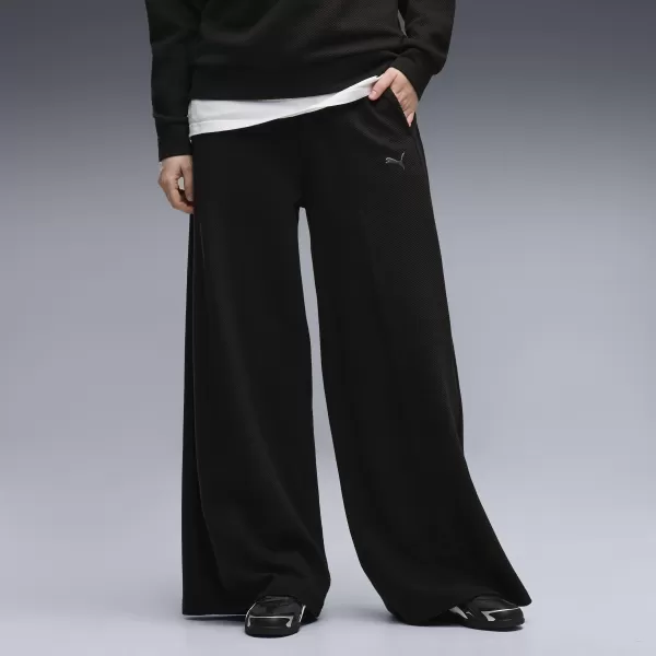  Ženske hlače PUMA CLASS RELAXED WIDE LEG PANTS 69401301 PUMA CRNA 