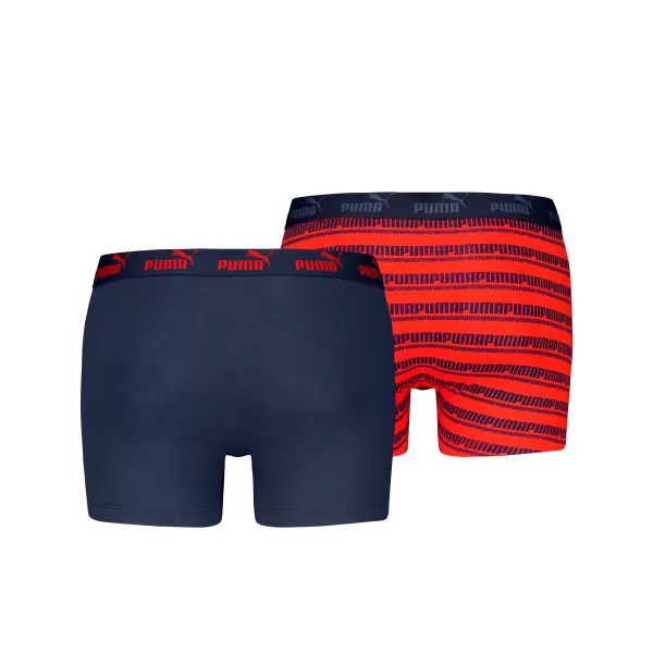  Muške bokserice PUMA ELEMENTS MEN STRIPED BOXERS 2P 93884205 CRVENA/MORNARSKA 