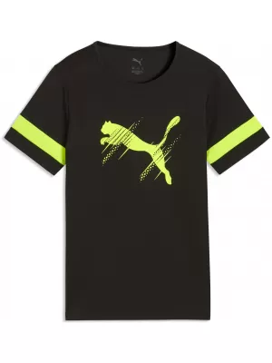 Dječja majica PUMA ATTACANTO LOGO JERSEY JR 66104603 PUMA BLACK/LIME SQUEEZE