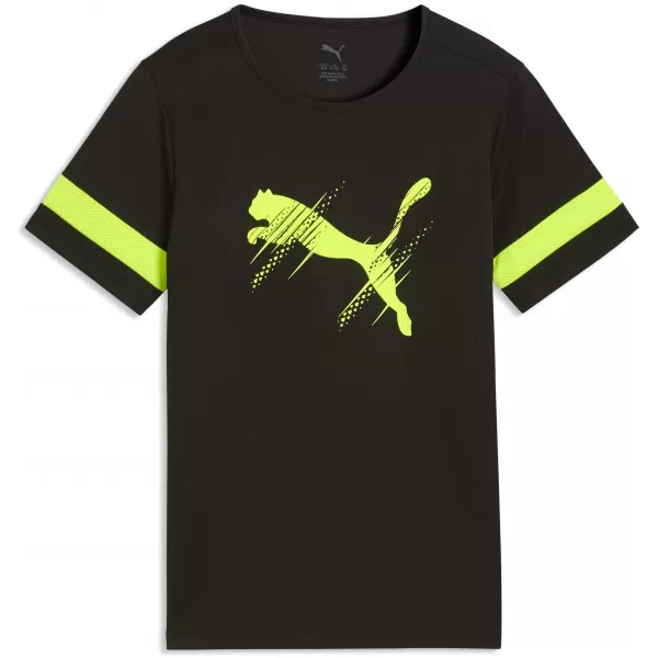  Dječja majica PUMA ATTACANTO LOGO JERSEY JR 66104603 PUMA BLACK/LIME SQUEEZE 