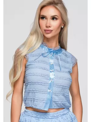 Ženska bluza OMBRE OW-TS-E0066 PLAVA