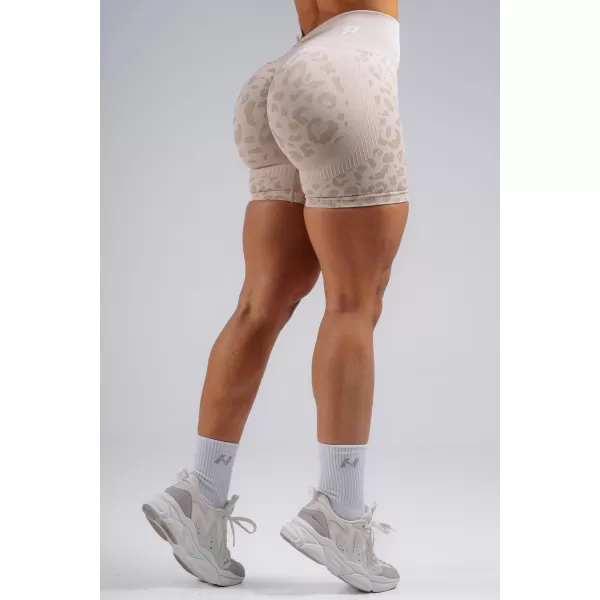  Kompresijske push-up kratke hlače s leopard printom NEBBIA PRIMAL 856 KREM LEOPARD 