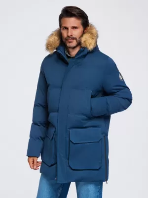 Muška parka OMBRE OM-JALJ-0310 TAMNOPLAVA