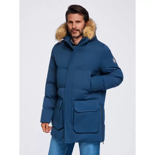  Muška parka OMBRE OM-JALJ-0310 TAMNOPLAVA 