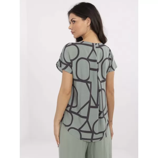  Ženska bluza SUBLEVEL D73771M11171D KAKI/CRNA 
