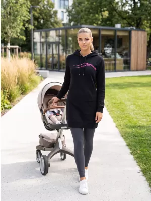 Ženska produžena majica ALTISPORT ALW001419 CRNO RUŽIČASTA