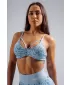 Sportski grudnjak srednje potpore s uzorkom leoparda NEBBIA PRIMAL 854 PLAVI LEOPARD