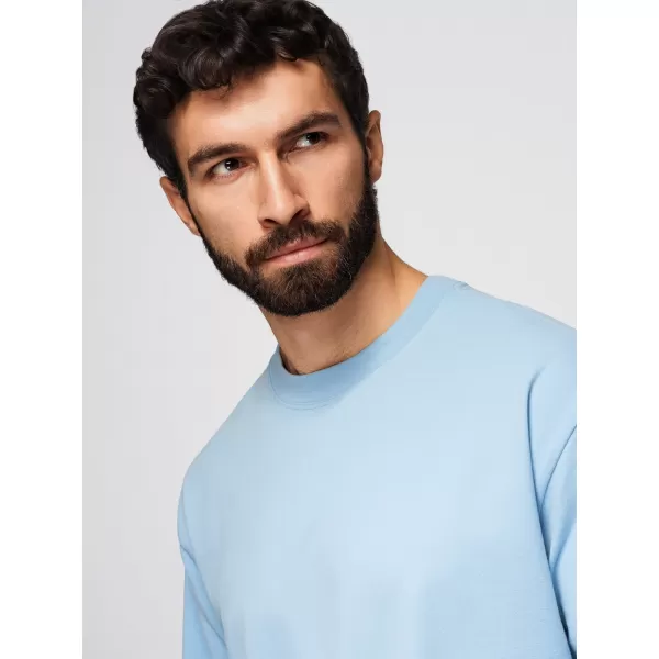  Muška majica kratkih rukava OMBRE OM-TSBC-0291 CRNA/SVIJETLOPLAVA/BIJELA 