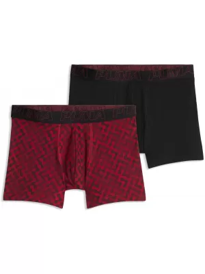 Muške bokserice PUMA MEN GRAPHICAL PRINT BOXERS 2P 94780402 CRVENA KOMBINACIJA