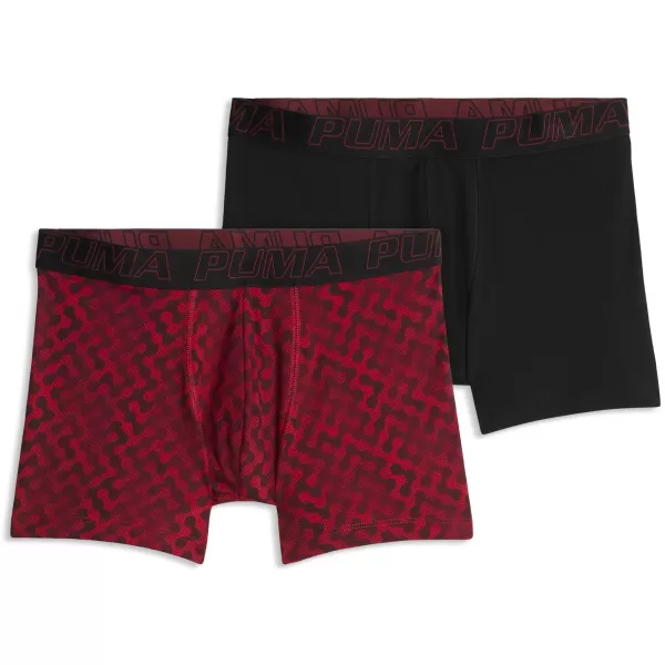  Muške bokserice PUMA MEN GRAPHICAL PRINT BOXERS 2P 94780402 CRVENA KOMBINACIJA 