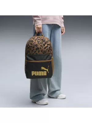 Ruksak PUMA PHASE AOP BACKPACK 09116916 PUMA CRNA/KONA SMEĐA/LEOPARD AOP