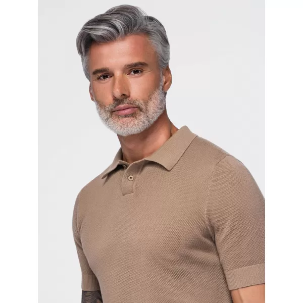  Muška polo majica OMBRE OM-POSS-0178 SVIJETLOSMEĐA 