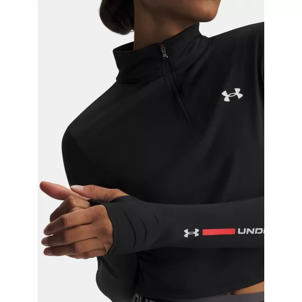  Ženska majica kratkih rukava UNDER ARMOUR TECH BRANDED 1/2 ZIP 6009988-001 CRNA 