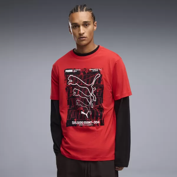  Muška majica kratkih rukava PUMA GRAPHICS BOX TEE 69436611 ZA SVA VREMENA CRVENA 
