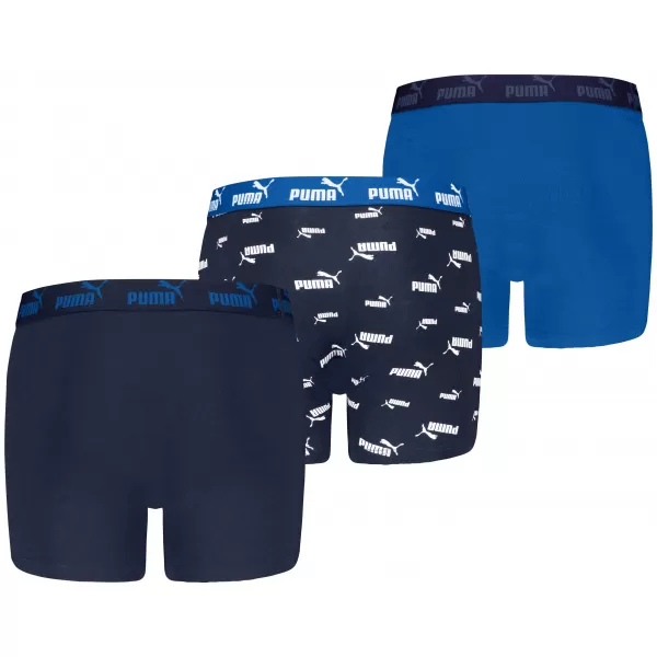  Dječje bokserice PUMA ELEMENTS BOYS LOGO PRINT BOXERS 3P 93896805 PLAVA KOMBINACIJA 