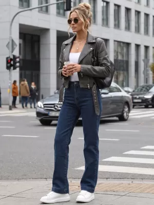 Ženske hlače DSTREET UY3099 TAMNOPLAVA