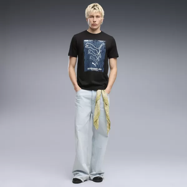  Muška majica kratkih rukava PUMA GRAPHICS BOX TEE 69436601 PUMA CRNA 