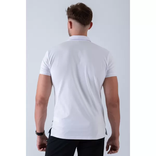  Muške majice NEBBIA MIKE MUSCLE FIT POLO 157 BIJELA 