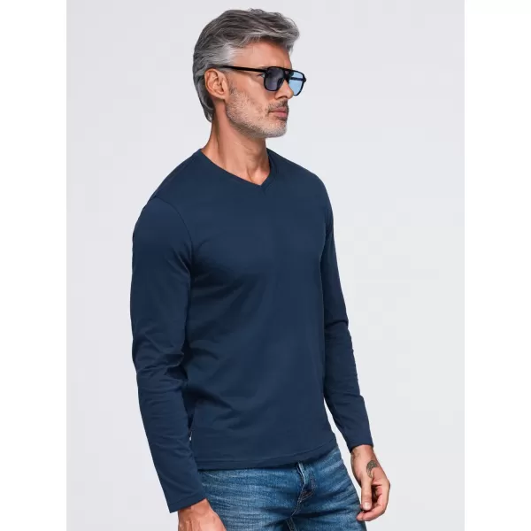  Muška majica kratkih rukava OMBRE OM-LSBL-0143 TAMNOPLAVA 