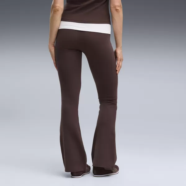  Ženske tajice PUMA ESS HIGH-WAIST FLARED LEGGINGS 63154233 ČOKOLADNI FONDUE 