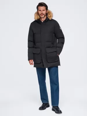 Muška parka OMBRE OM-JALJ-0310 CRNA