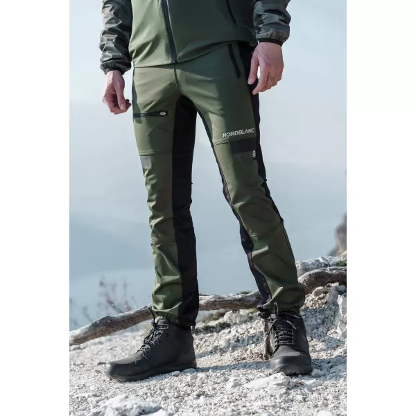  Muške vodootporne hlače za više sportova NORDBLANC RIDGEWALK NBSPM8325 TAMNO ZELENA 