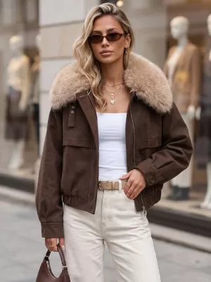 Ženska jakna DSTREET TY5694 SMEĐA