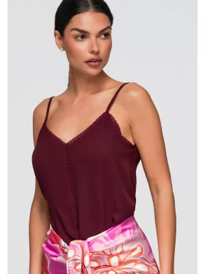 Ženska majica bez rukava OMBRE OW-TS-E0057 TAMNOCRVENA