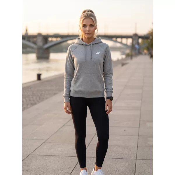  Ženski sweatshirt 4F WMM00TSWSF2536 HLADNI SVIJETLO SIVI MELANGE 