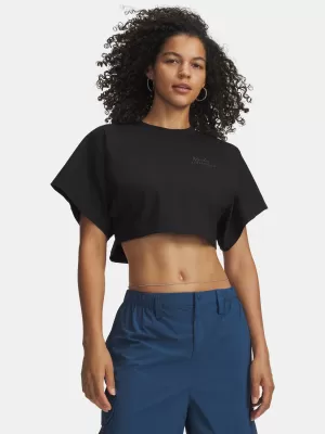 Ženska majica kratkih rukava UNDER ARMOUR CROPPED SCRIPT SS TEE 6009677-008 CRNA