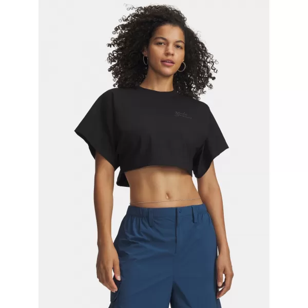  Ženska majica kratkih rukava UNDER ARMOUR CROPPED SCRIPT SS TEE 6009677-008 CRNA 