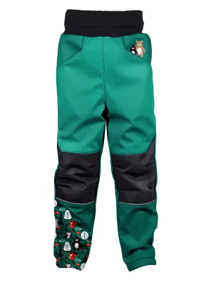 Dječje softshell hlače WAMU MEDVĚDI TIRKIZ