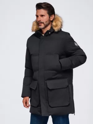 Muška parka OMBRE OM-JALJ-0310 CRNA