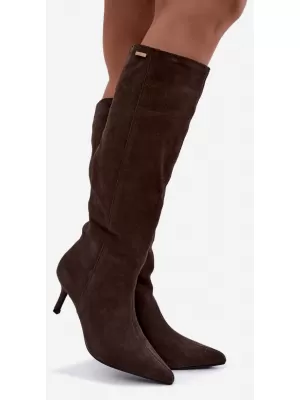 Ženske čizme BIG STAR SHOES UU274495 SMEĐE/BEŽ SJENE