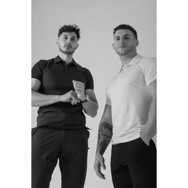 Muške majice NEBBIA MIKE MUSCLE FIT POLO 157 BIJELA 