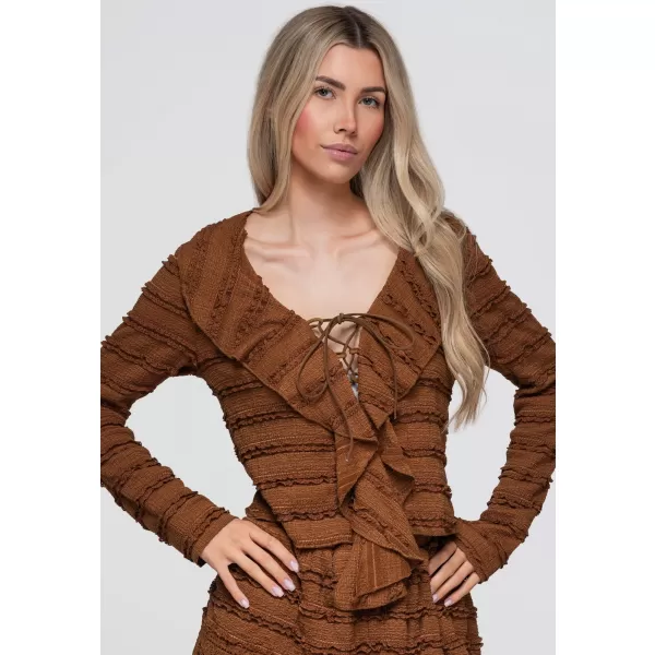  Ženska bluza OMBRE OW-TS-E0067 SVIJETLOSMEĐA 