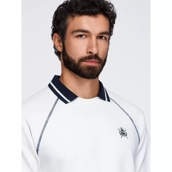  Muški sweatshirt OMBRE OM-SSNZ-0269 PRLJAVO BIJELA 