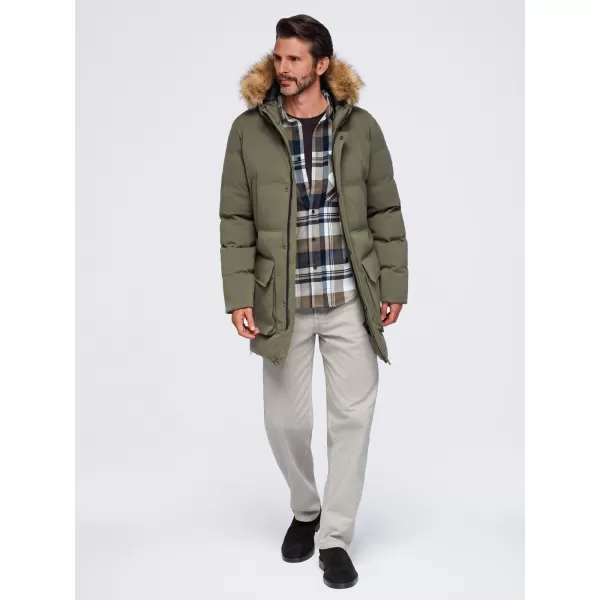  Muška parka OMBRE OM-JALJ-0310 TAMNOMASLINASTO 